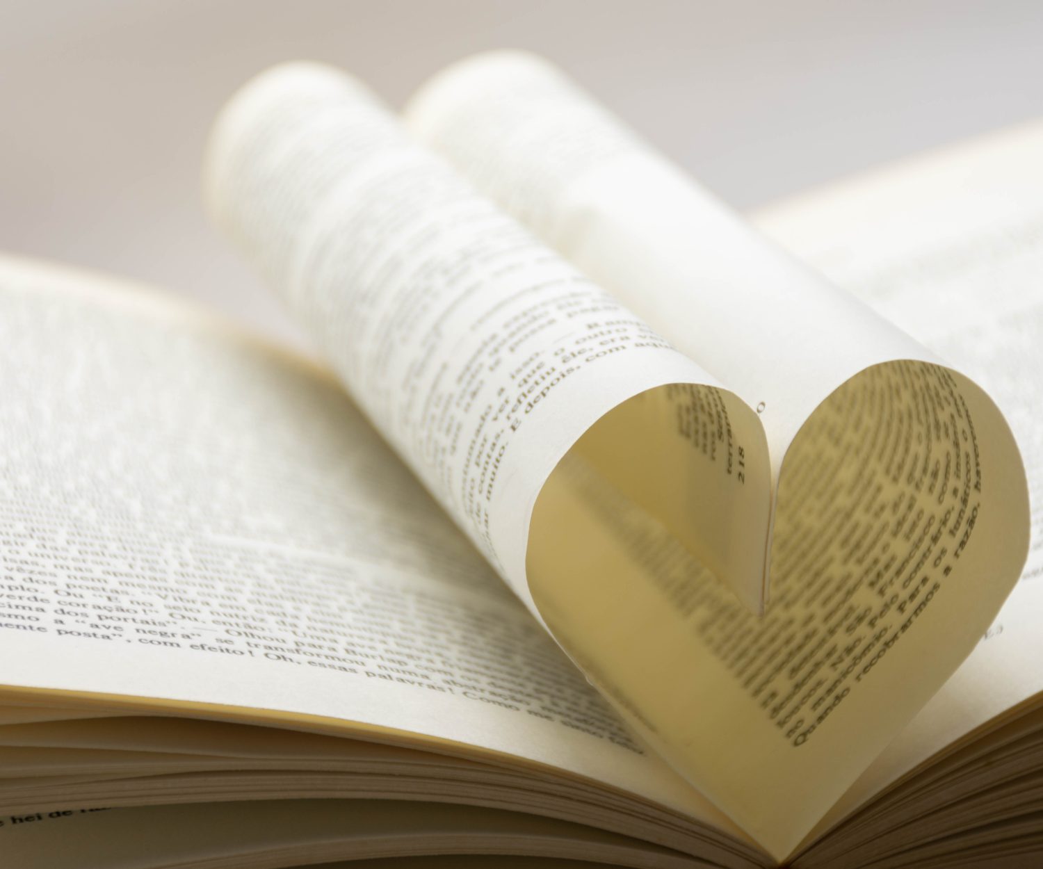 Book Pages folded into the shape of a heart