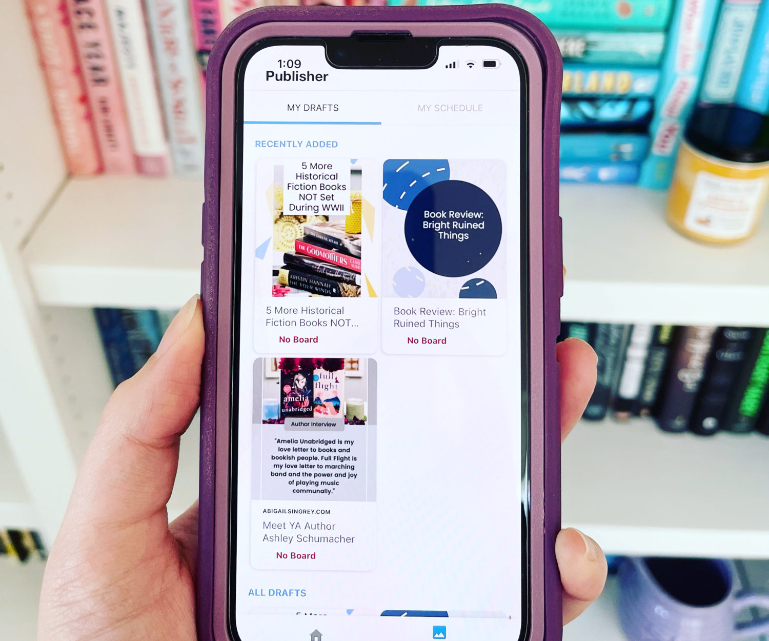 A phone showing the Tailwind app