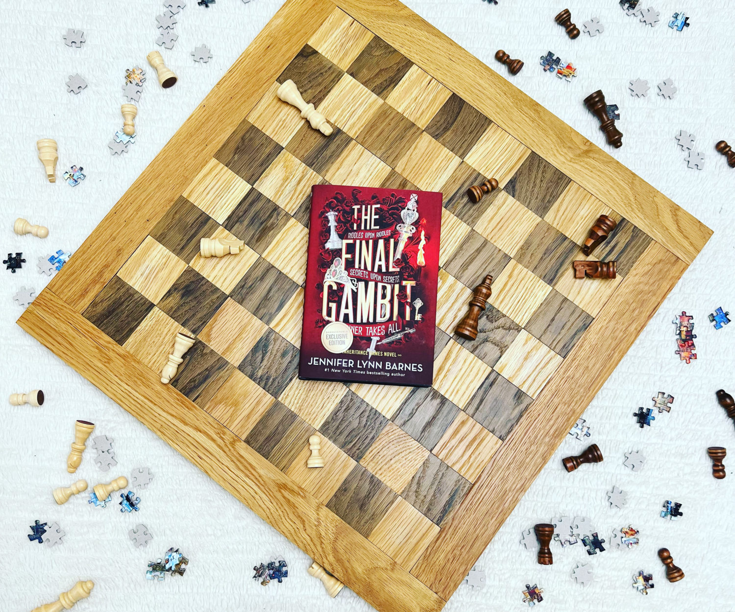 Book cover of the Final Gambit on a chess board